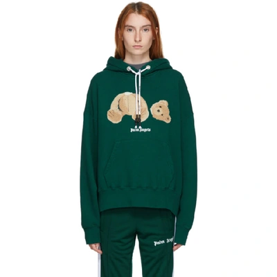 Shop Palm Angels Green Bear Hoodie In Forest Gree
