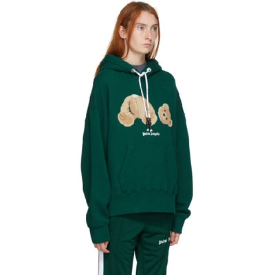 Shop Palm Angels Green Bear Hoodie In Forest Gree