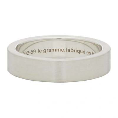 Shop Le Gramme Silver Brushed 'le 7 Grammes' Ribbon Ring