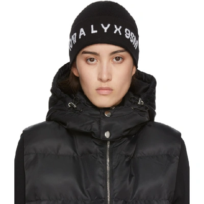 Shop Alyx 1017  9sm Black Logo Beanie In Blk0001 Bla