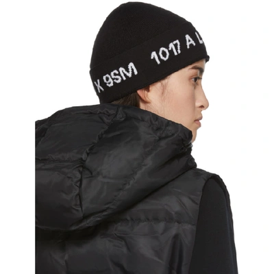 Shop Alyx 1017  9sm Black Logo Beanie In Blk0001 Bla