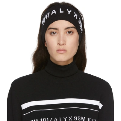 Shop Alyx 1017  9sm Black Logo Headband In Blk0001 Bla