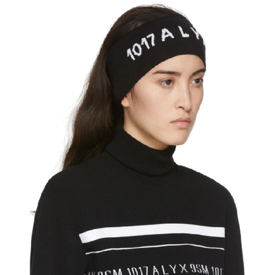 Shop Alyx 1017  9sm Black Logo Headband In Blk0001 Bla