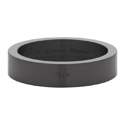 Shop Le Gramme Black Ceramic 'le 3 Grammes' Ribbon Ring