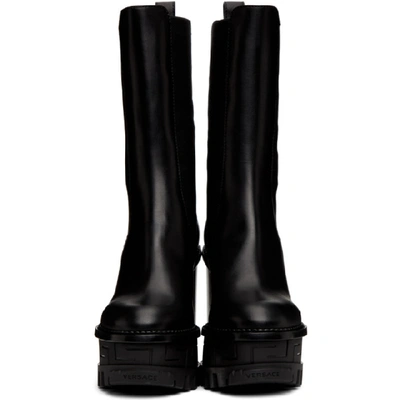 Shop Versace Black Greca Labyrinth Boots In D41oh Black