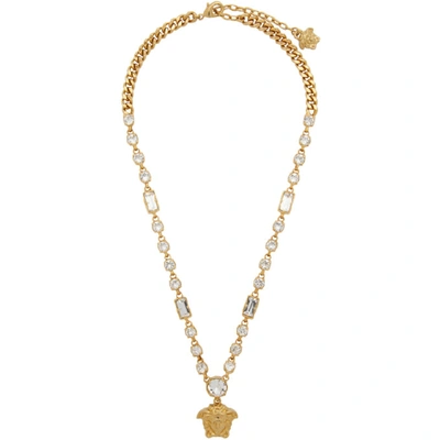 Shop Versace Gold Medusa Pendant Chain Necklace In Kcot Gold