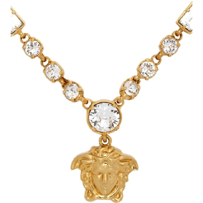 Shop Versace Gold Medusa Pendant Chain Necklace In Kcot Gold