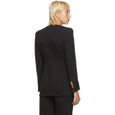 Shop Versace Black Double Breasted Blazer Dress In A1008 Nero