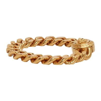 Shop Versace Gold Large Chain Medusa Bracelet In Kot Gold