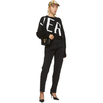 Shop Versace Black Big Logo Sweater In A2024 Nero