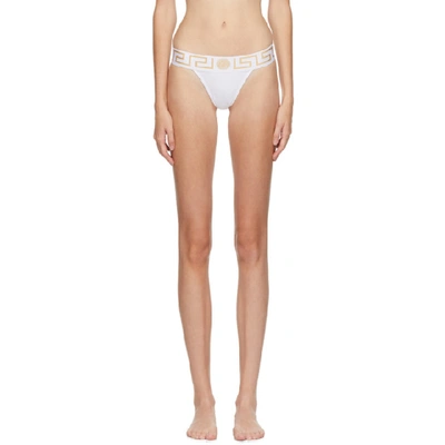 Shop Versace Underwear White Medusa Thong In A1001 Bianc