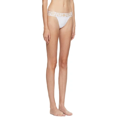 Shop Versace Underwear White Medusa Thong In A1001 Bianc