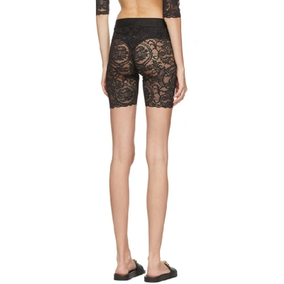 Shop Versace Underwear Black Lace Cycling Shorts In A1008 Nero