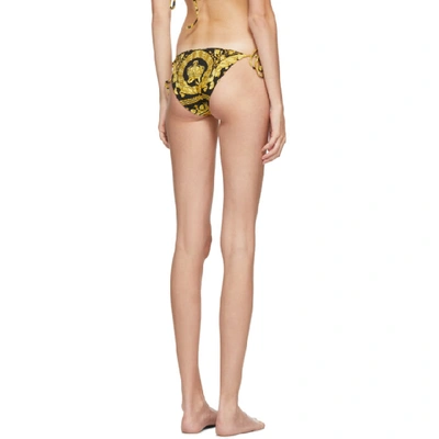 Shop Versace Underwear Black Allover Print Bikini Bottoms In A7900 Nero