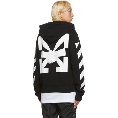 Shop Off-white Black And White Agreement Zip-up Hoodie