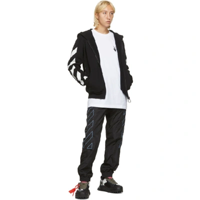 Shop Off-white Black And White Agreement Zip-up Hoodie