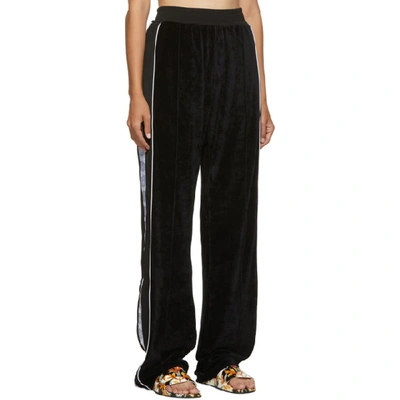 Shop Versace Black Velour Medusa Lounge Pants In A1008 Black