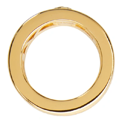 Shop Versace Gold Cut-out Logo Ring In D00h Gold