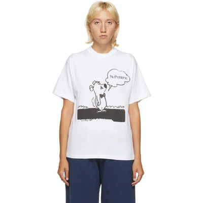 Shop Aries White Stoner Bear T-shirt In Wht White