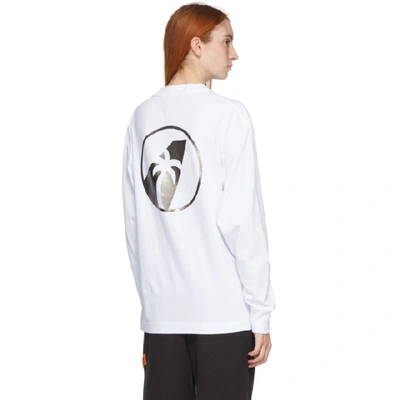 Shop Palm Angels White Long Sleeve Palm Airlines T-shirt