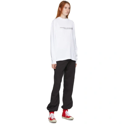 Shop Palm Angels White Long Sleeve Palm Airlines T-shirt