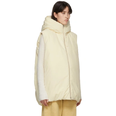 Shop Jil Sander Off-white Medium Fill Down Vest In 279 Vanilla