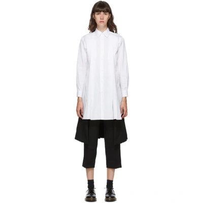 Shop Comme Des Garçons Comme Des Garçons Comme Des Garcons Comme Des Garcons White Split Shirt Dress In 1 White