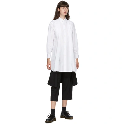 Shop Comme Des Garçons Comme Des Garçons Comme Des Garcons Comme Des Garcons White Split Shirt Dress In 1 White