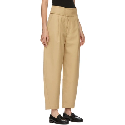 Shop Totême Beige Lombardy Trousers In 817 Beige