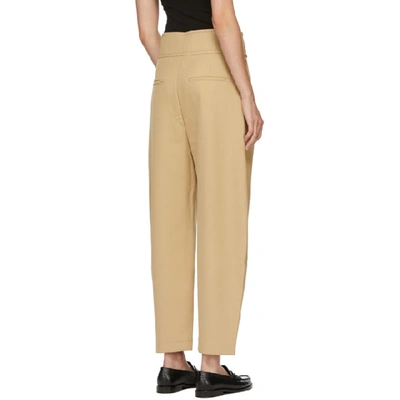 Shop Totême Beige Lombardy Trousers In 817 Beige