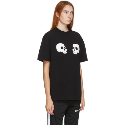 Shop Palm Angels Black Skulls T-shirt