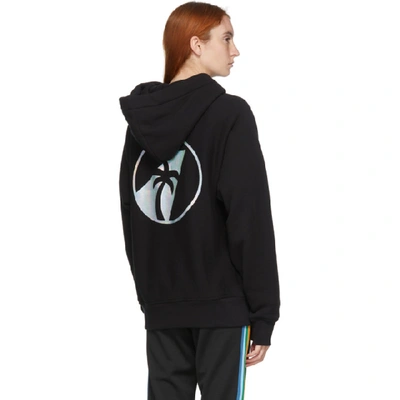 Shop Palm Angels Black Palm Airlines Kimono Hoodie