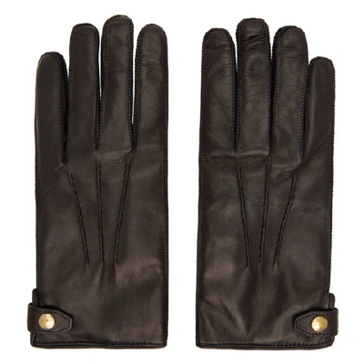 Shop Dunhill Black Duke Gloves In Black 001