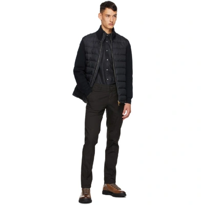 Shop Dunhill Black Wool Flannel Shirt In 010 Charcoa