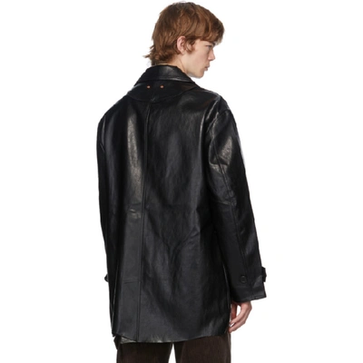 Shop Andersson Bell Black Vegan Leather Raw-cut Jacket