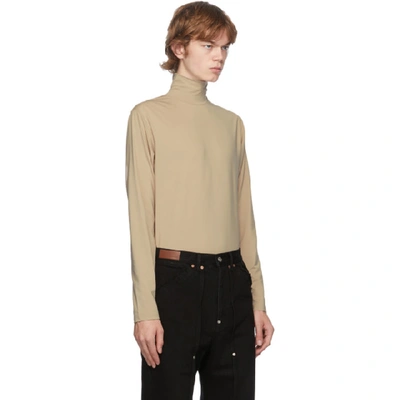 Shop Andersson Bell Beige Jersey Logo Turtleneck