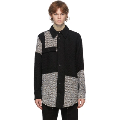 Shop Andersson Bell Black And Blue Patchwork Oversized Shirt