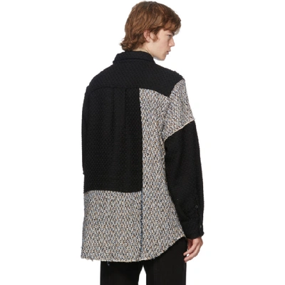 Shop Andersson Bell Black And Blue Patchwork Oversized Shirt