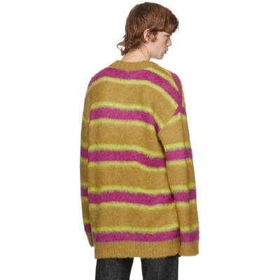 Shop Andersson Bell Tan And Pink Stripe Alpaca Sweater In Beige/burgu