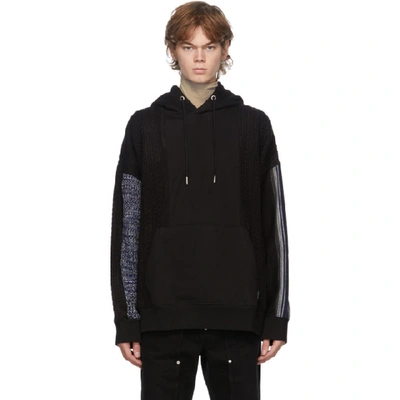 Shop Andersson Bell Black And Blue Contrasting Seoul Hoodie
