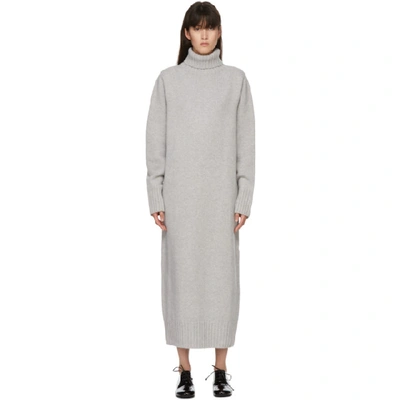 Shop Arch The Ssense Exclusive Grey Cashmere And Wool Turtleneck Dress