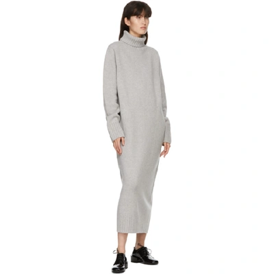 Shop Arch The Ssense Exclusive Grey Cashmere And Wool Turtleneck Dress