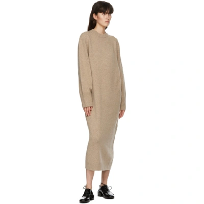 Shop Arch The Ssense Exclusive Brown Wool & Cashmere Crewneck Dress In Light Brown
