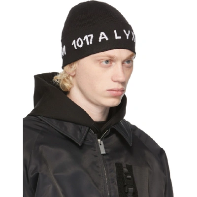 Shop Alyx Black Logo Rolled Beanie In Blk0001 Bla