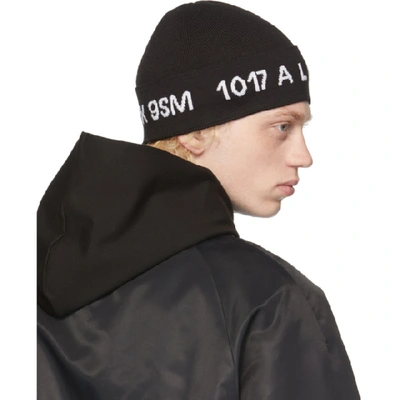 Shop Alyx Black Logo Rolled Beanie In Blk0001 Bla