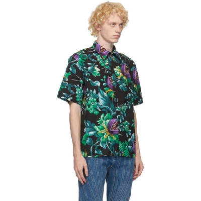 MSGM 黑色 MONSTER PLANT 短袖衬衫