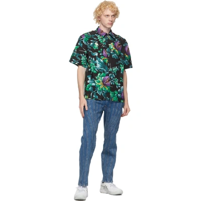 MSGM 黑色 MONSTER PLANT 短袖衬衫