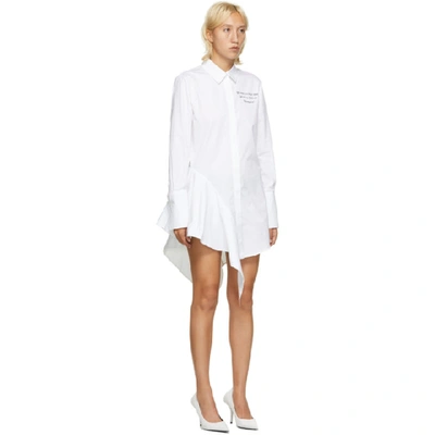 Shop Off-white White Asymmetrical Logo Dress In White/black