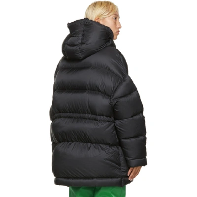 Shop Off-white Black Belted Puffer Jacket In Black/white