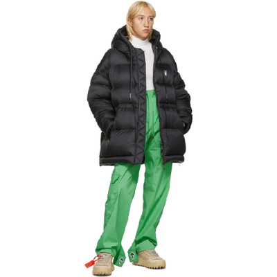 Shop Off-white Black Belted Puffer Jacket In Black/white